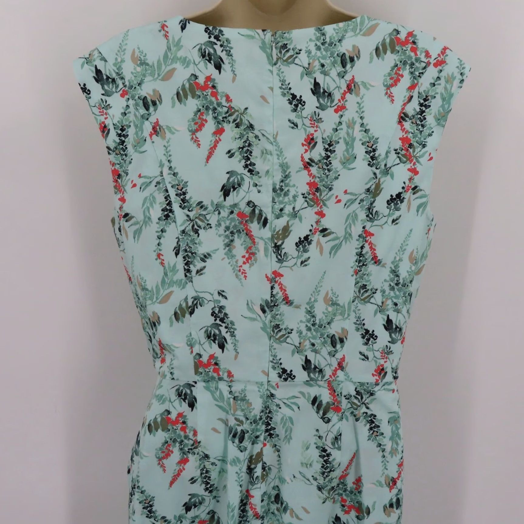 White House Black Market White House Black Market Womens 8 Green Leaf Leaves Sleeveless Sundress Dress Size M / US 6-8 / IT 42-44 - 7 Thumbnail