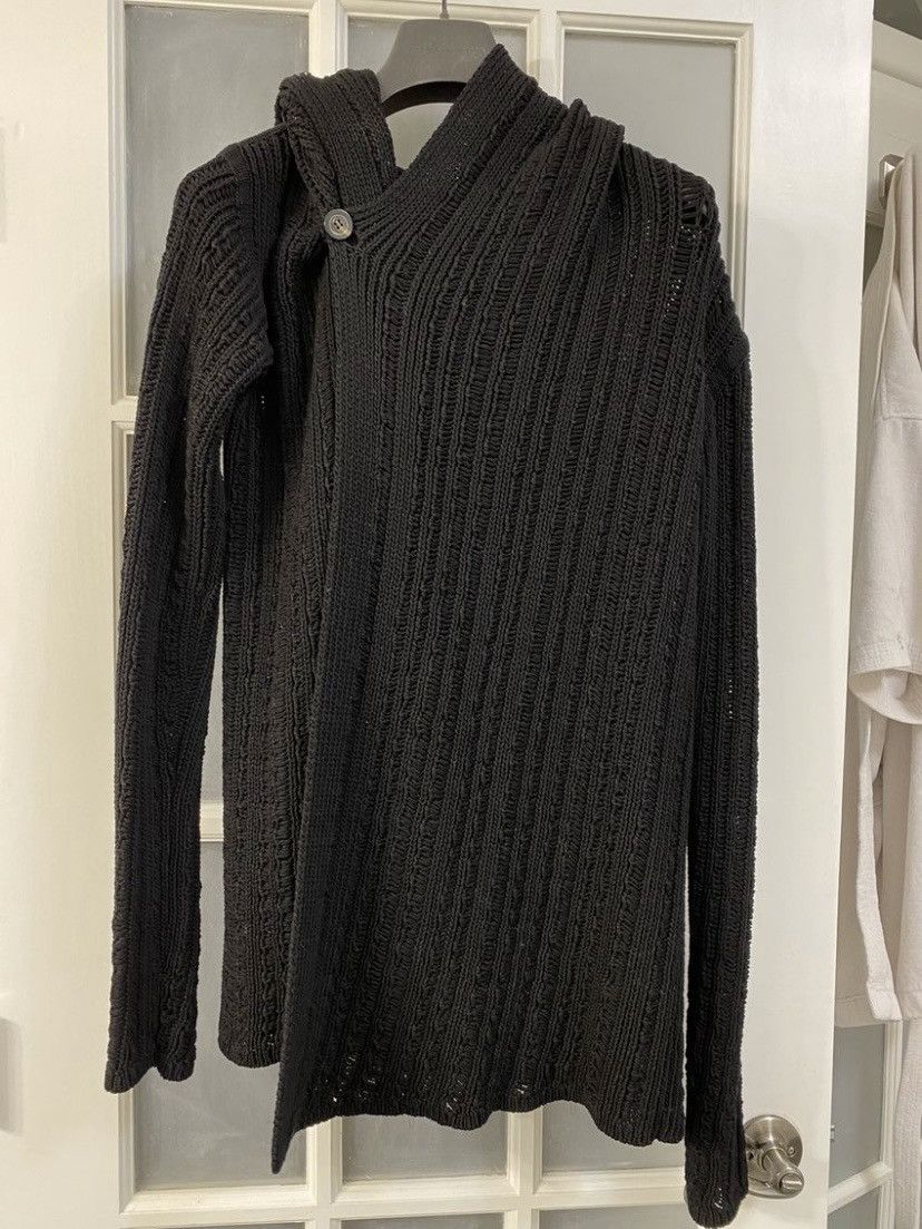 パーカー・フーディ RICK OWENS Hooded wool cardigan Rick Owens Black Hooded Cardigan Rick Owens