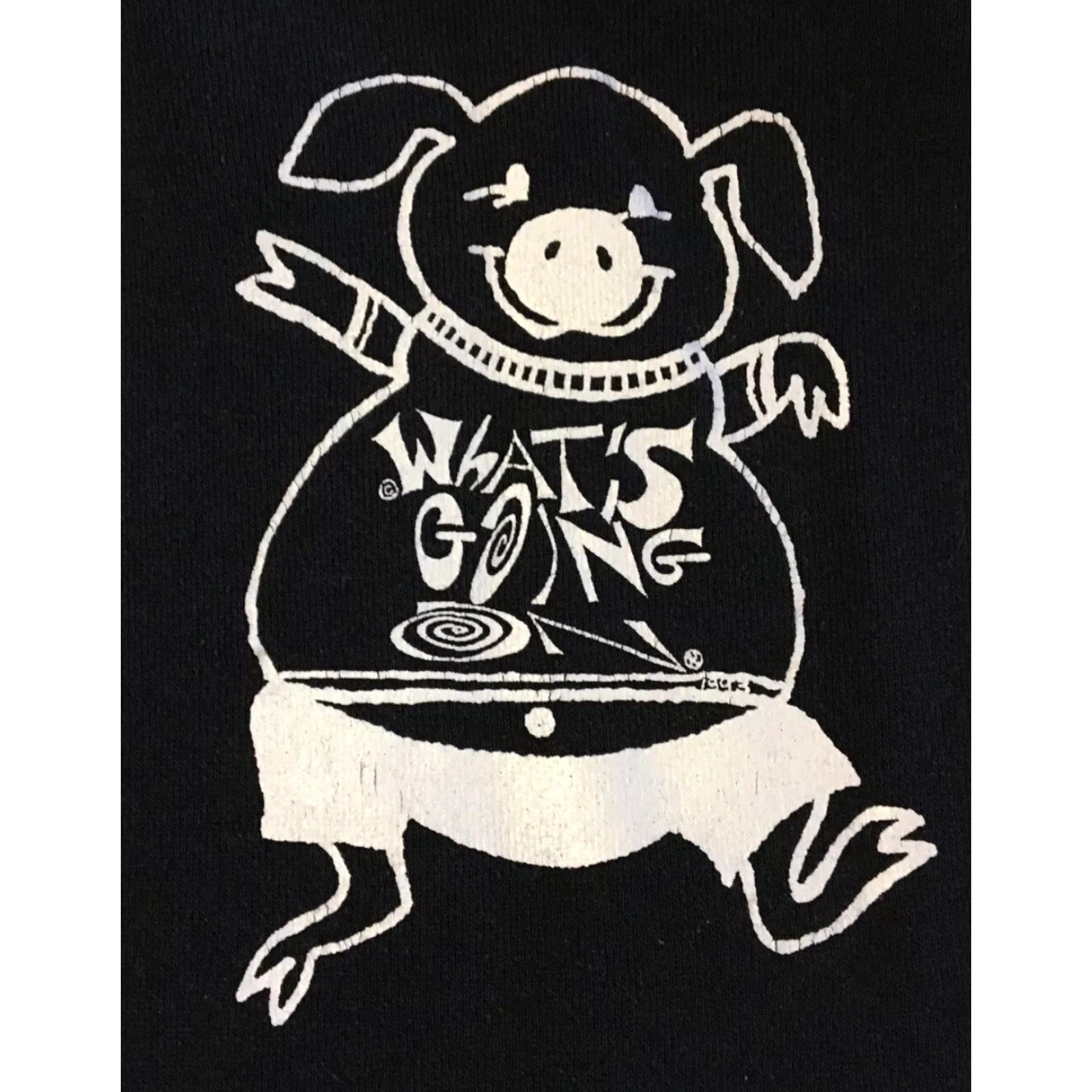 Vintage Vtg 90s Abstract Pig Faded Sweatshirt M Cartoon Animal Art Funny Skate Grunge 80 hoodie Mens Black Size M USA USA 80s 90s Grunge Cartoon Pig Abstract Size US M / EU 48-50 / 2 - 4 Thumbnail