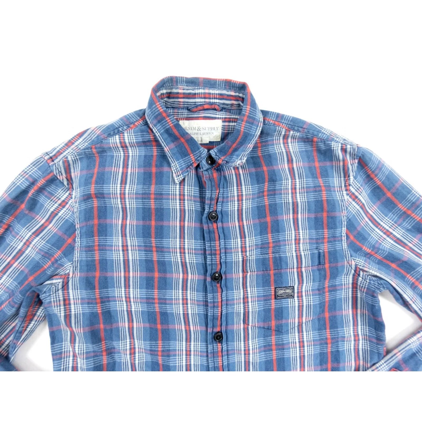 Vintage Denim & Supply Ralph Lauren Shirt Mens Small Blue Button-Up Long Sleeve Plaid Size US S / EU 44-46 / 1 - 2 Thumbnail