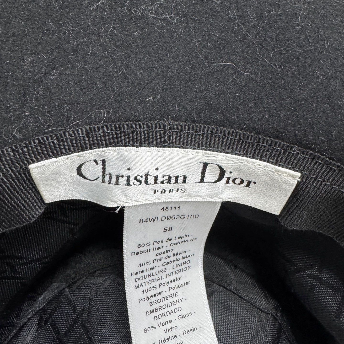 Dior Dior Turquoise Rabbit Hair Hat 58cm Size ONE SIZE - 4 Thumbnail