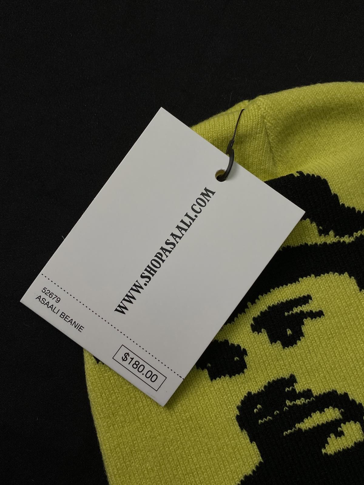 Asaali Rare Asaali Cartel Skully No Cuff Knit Yellow Beanie Hats OS Size ONE SIZE - 9 Thumbnail