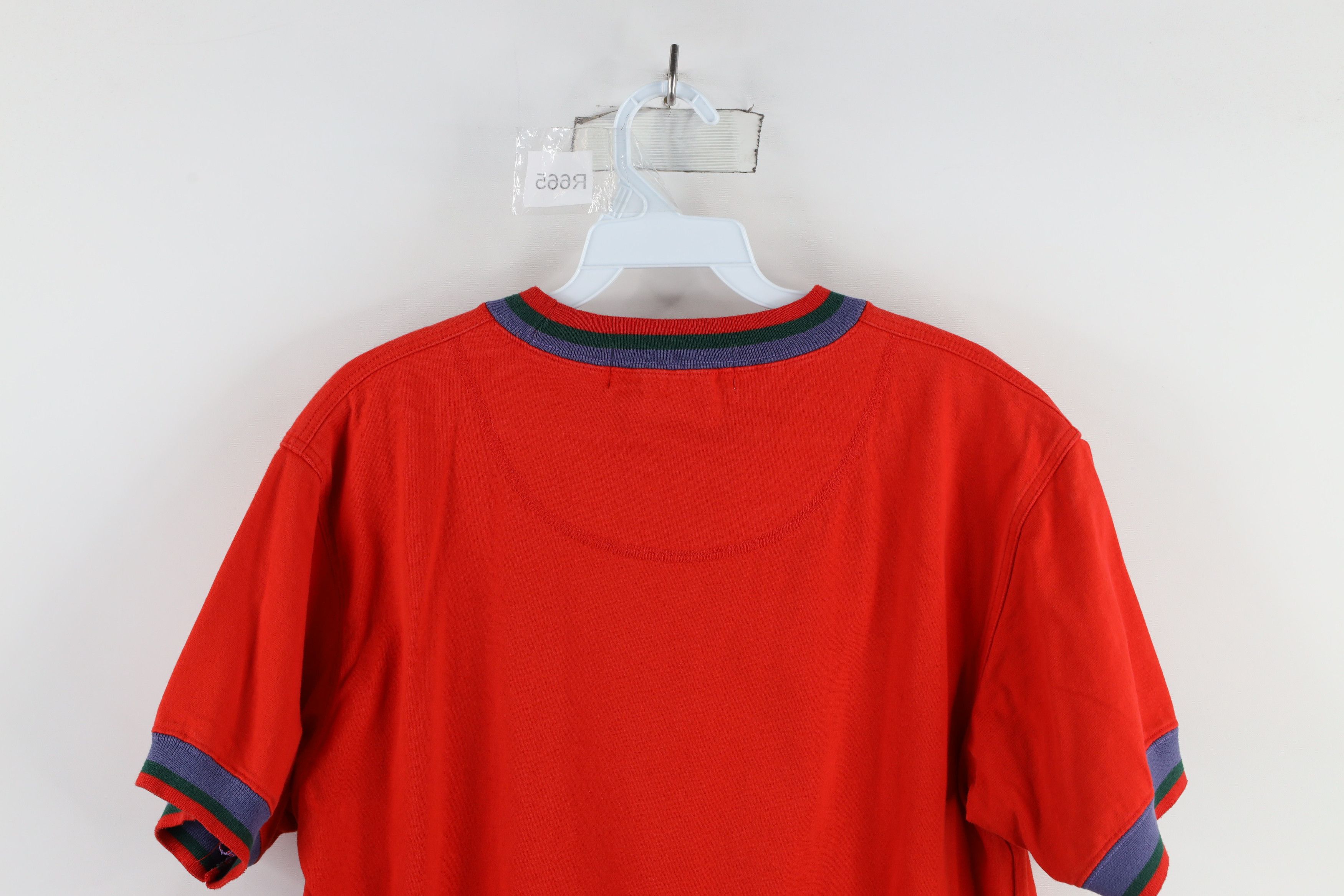 Vintage Vintage 90s Streetwear Out Horse Ringer T-Shirt Red USA Size US S / EU 44-46 / 1 - 10 Thumbnail