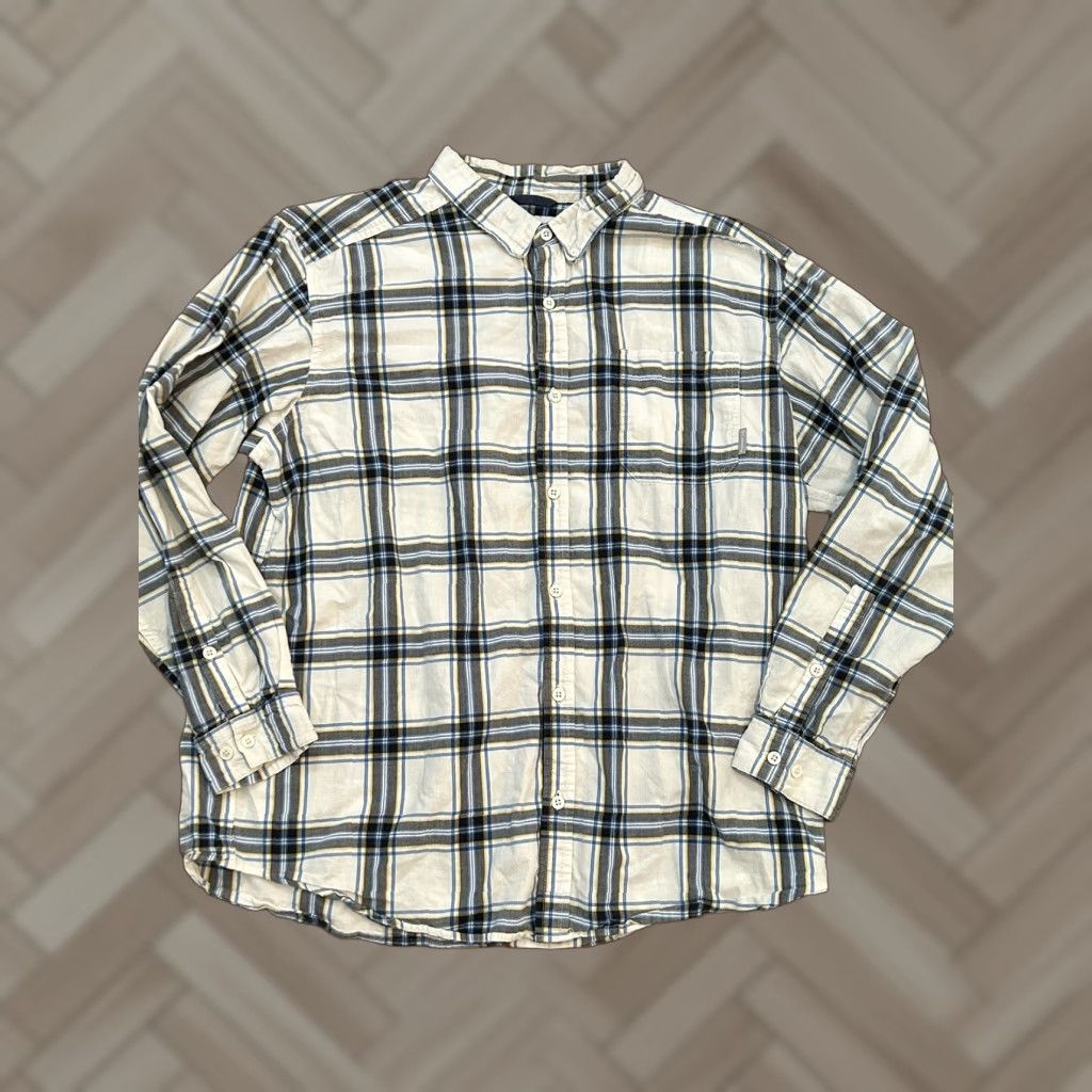 Vintage Columbia Mens Flannel White Blue Yellow 2XL XXL Size US XXL / EU 58 / 5 - 1 Thumbnail