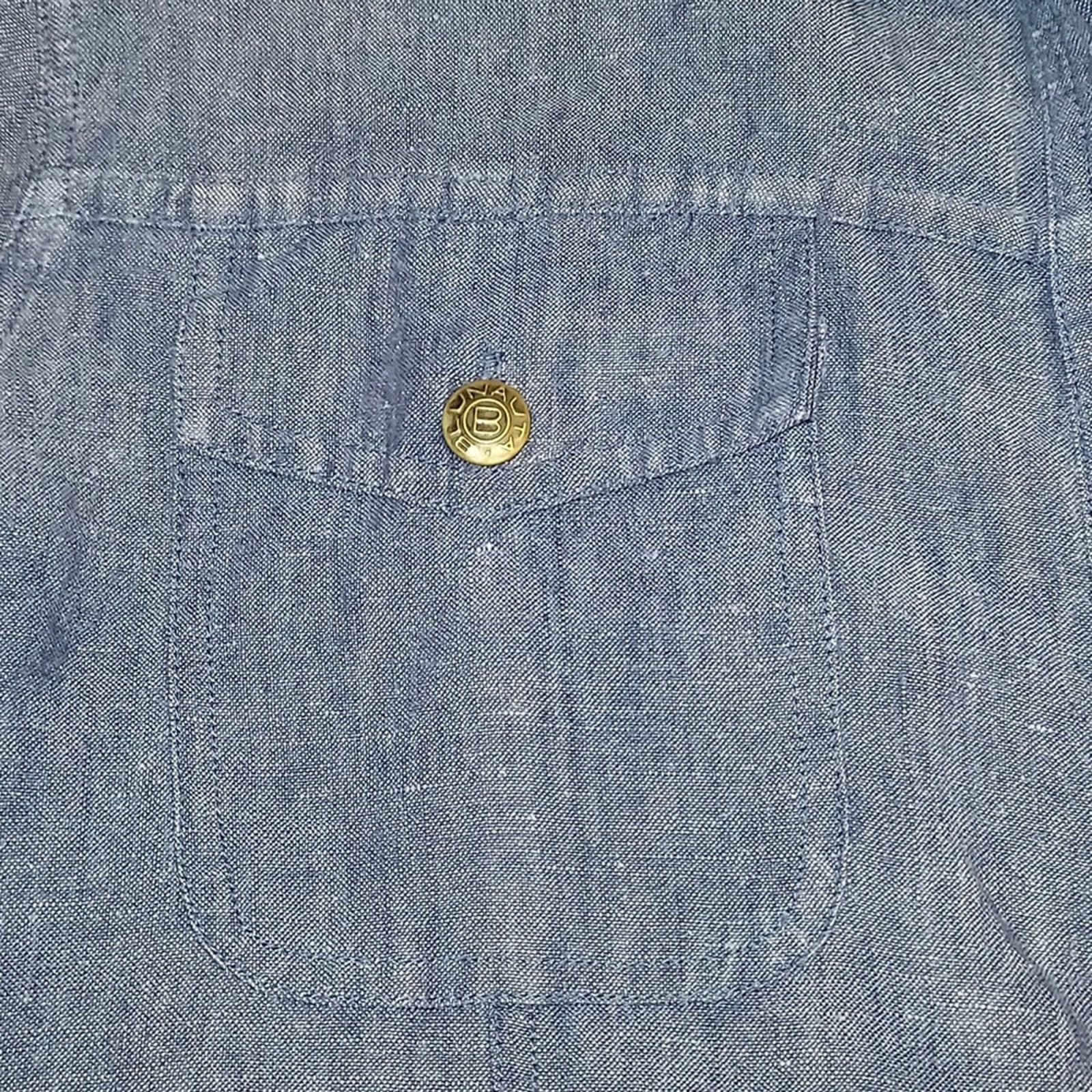Other Blunauta Italian Linen Blue Gray Lightweight Denim Shirt Top Size S / US 4 / IT 40 - 10 Thumbnail