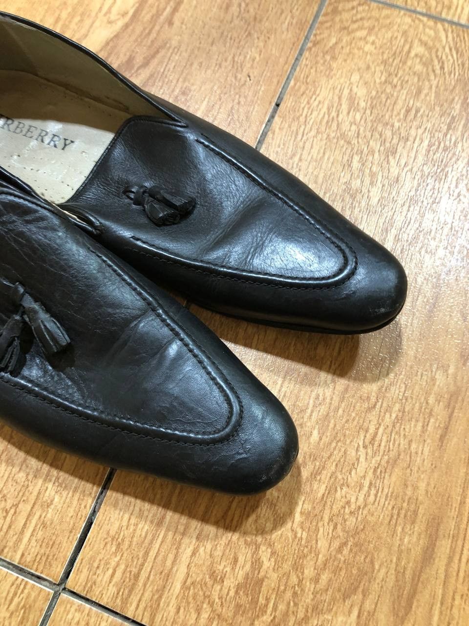 Burberry Burberry Mens Black Leather Loafer Shoes Size US 12 / EU 45 - 6 Thumbnail