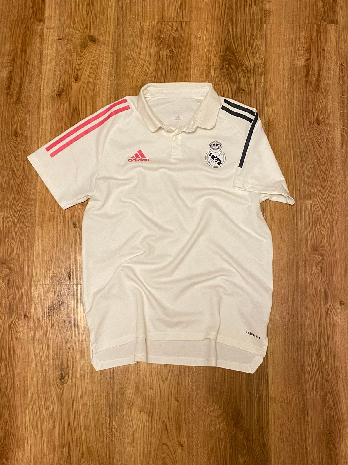 Pre-owned Adidas X Real Madrid Adidas Real Madrid 2020 Football Club Polo T-shirt In White