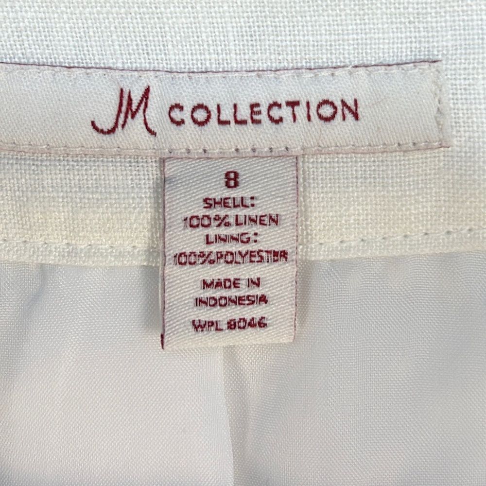 Other JM Collection White Linen Button Front Shacket Shirt Jacket Size M / US 6-8 / IT 42-44 - 5 Thumbnail