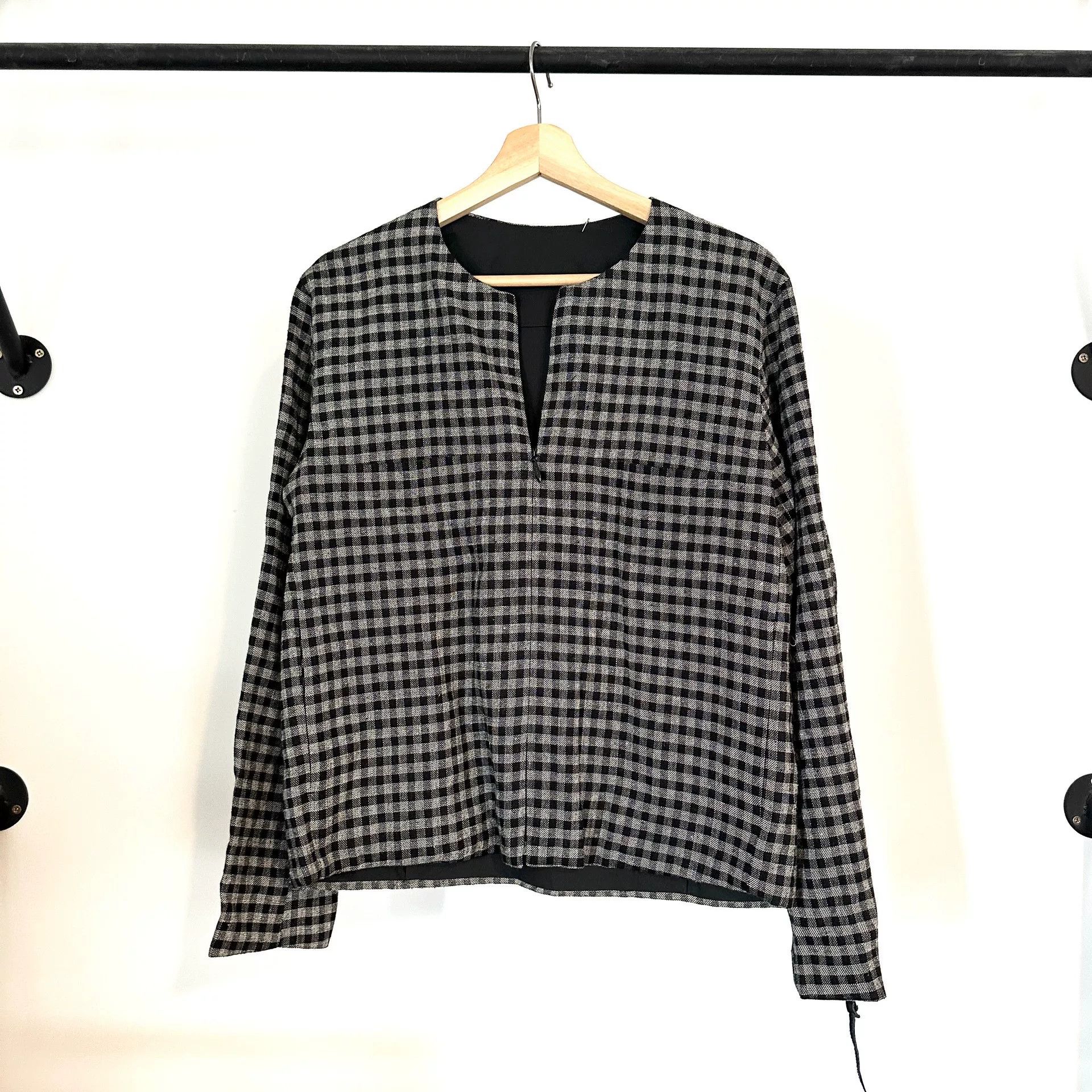 SUNSEA Sunsea Gray Plaid Zip Jacket Size M / US 6-8 / IT 42-44 - 1 Thumbnail