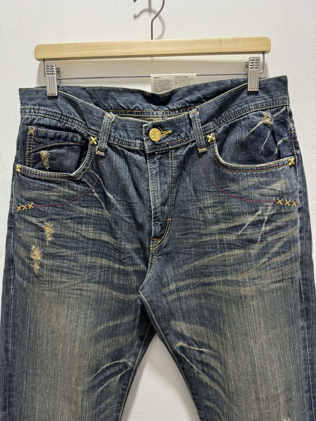 Lee VINTAGE LEE RIDER FLARED LEG DISTRESSED DENIM JEANS Size US 34 / EU 50 - 9 Thumbnail