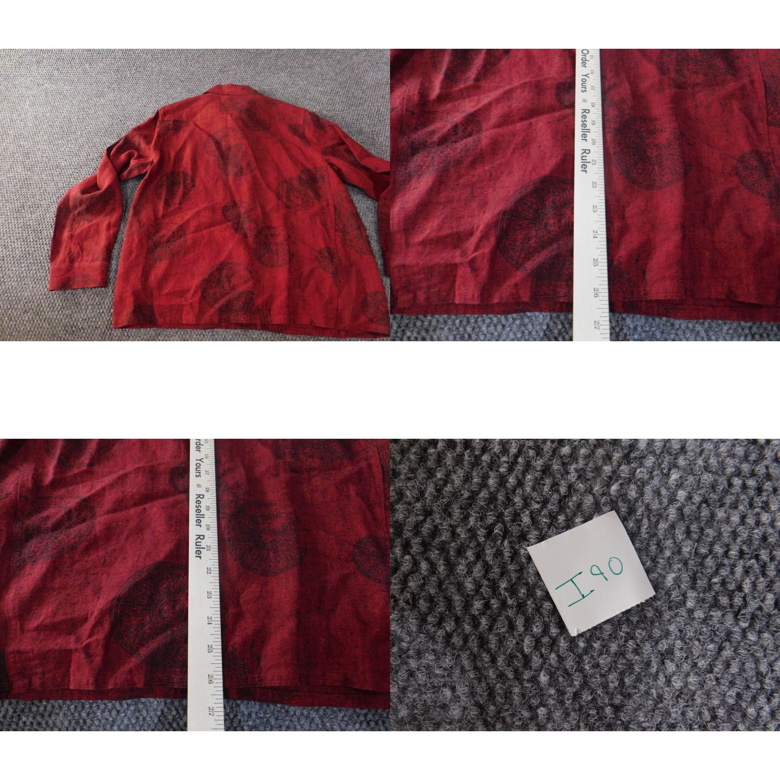 Vintage Chicos Blouse Shirt Womens Vintage? No Red Linen Knit Geometric Long Sleeve Collared Snap Button Collar Classic/Fitted Regular Size 1 Size XS / US 0-2 / IT 36-38 - 8 Thumbnail
