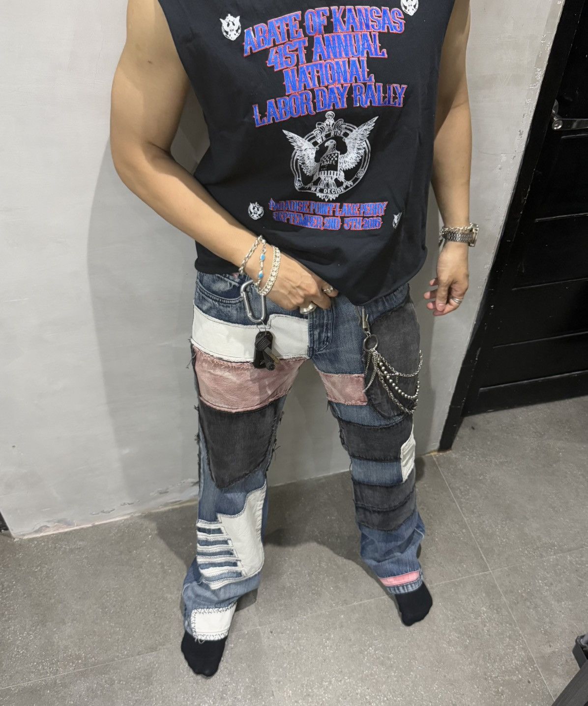 Japanese Brand Distressed Patchwork Denim Jeans Size US 32 / EU 48 - 13 Thumbnail
