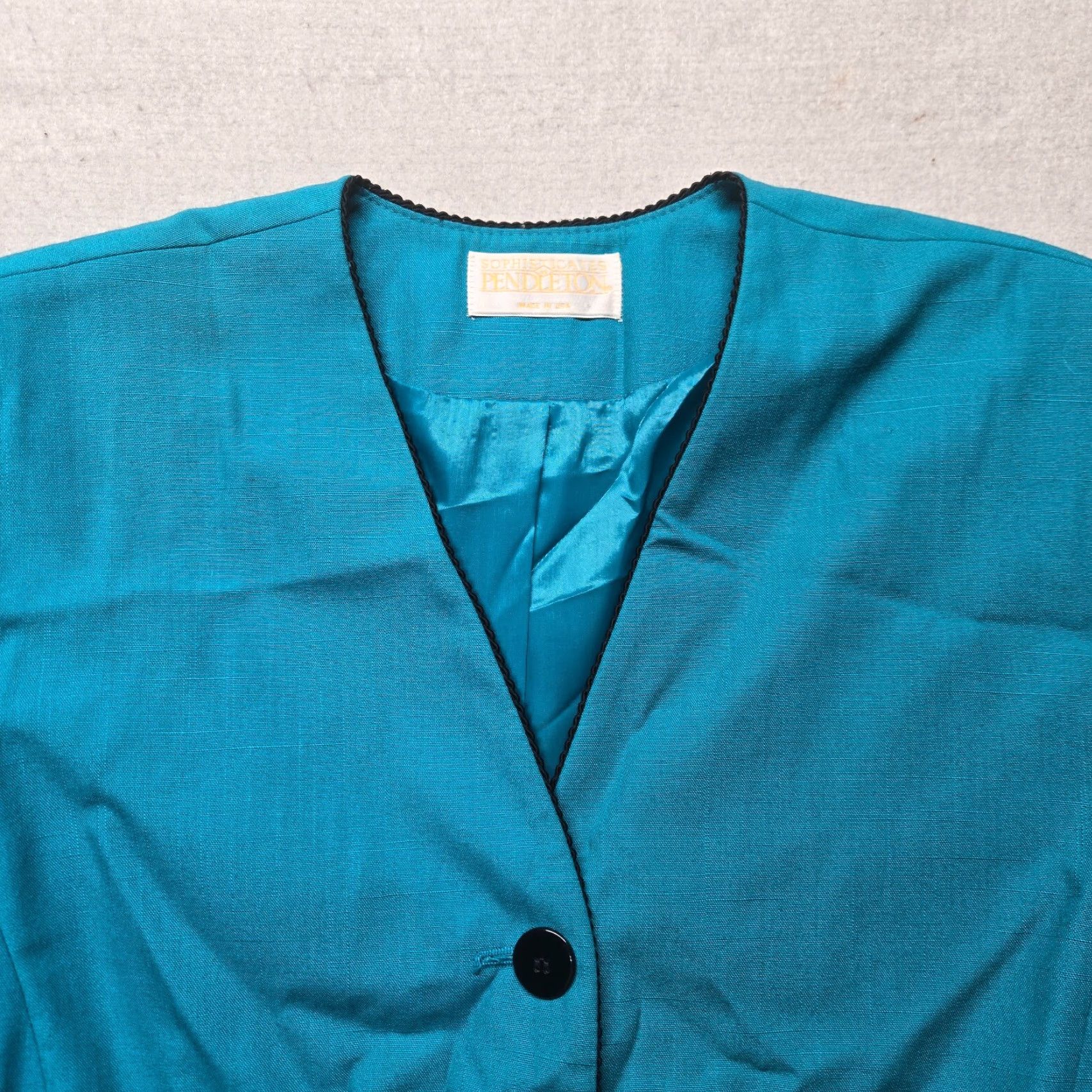 Pendleton VINTAGE Pendleton Blazer Jacket Women's M Medium Blue Wool Button Casual 90s Womens Size M / US 6-8 / IT 42-44 - 2 Thumbnail
