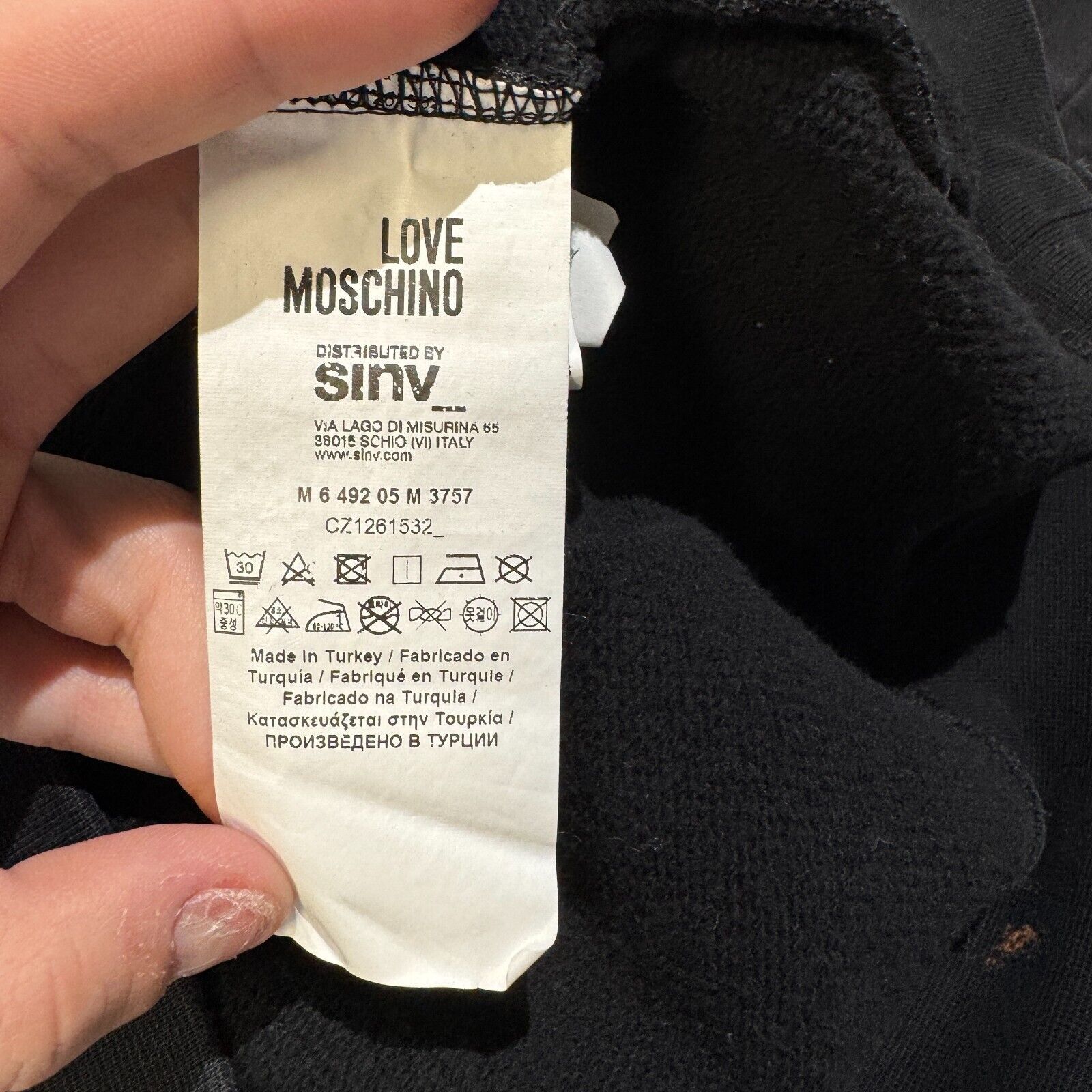 Moschino × Vintage Love Moschino Unisex Black Cotton Hoodie Size M Regular Fit Size US M / EU 48-50 / 2 - 10 Thumbnail