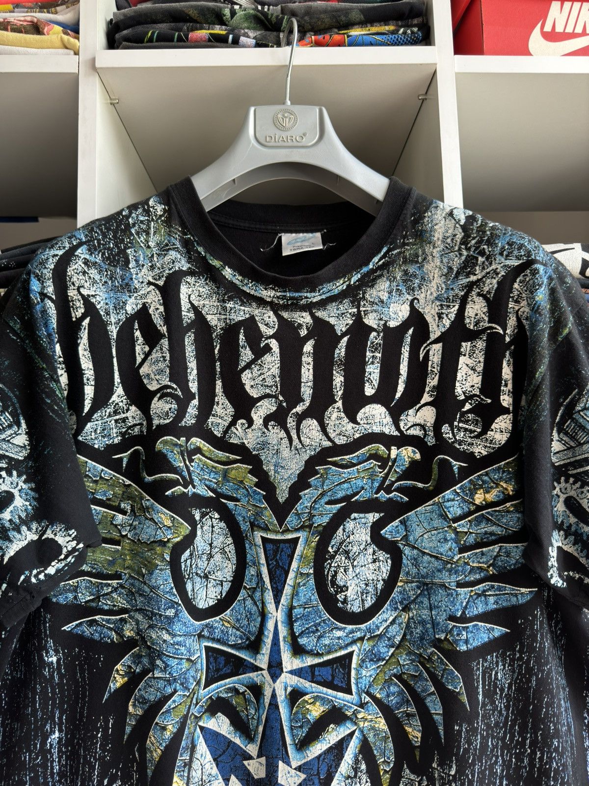 Band Tees × Vintage Vintage 2000s Behemoth Black Metal Allover Printed Tee Size US L / EU 52-54 / 3 - 4 Thumbnail