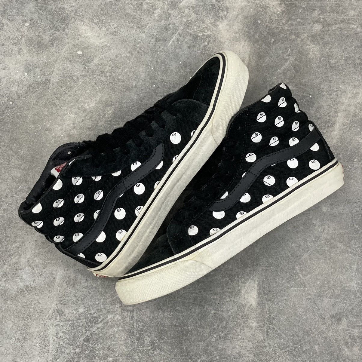 Stussy × Vans Stussy x Vans Vault Sk8-Hi LX 8-Ball UK7.5 Black White Rare Size US 8.5 / EU 41-42 - 2 Thumbnail