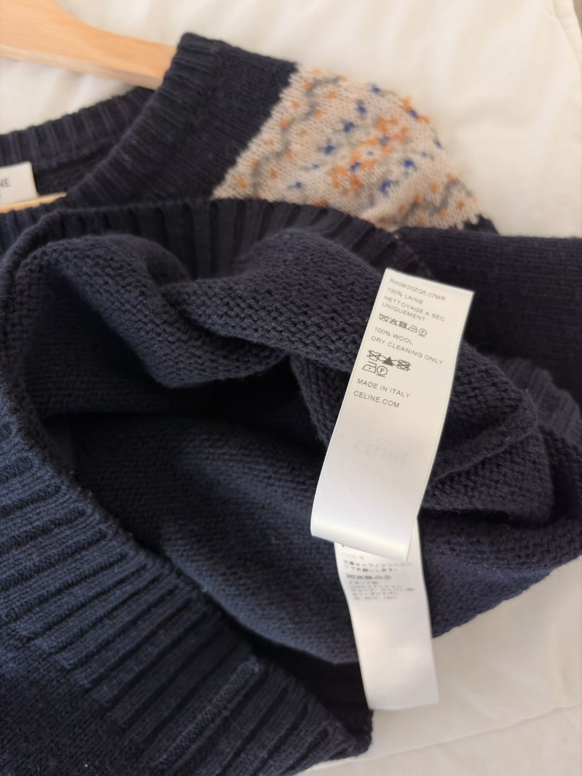 Celine TRIOMPHE FAIR ISLE WOOL SWEATER Size US M / EU 48-50 / 2 - 5 Thumbnail