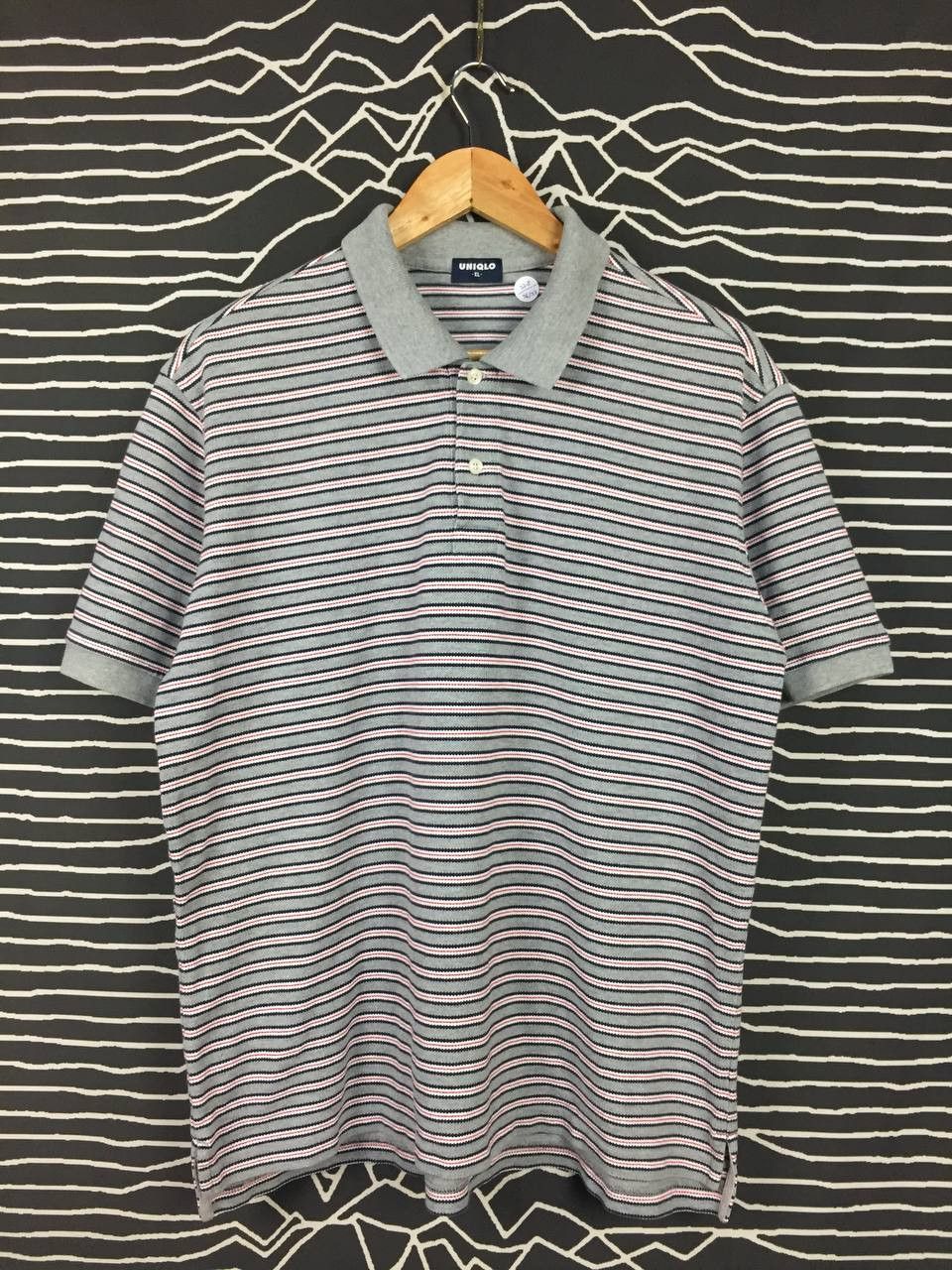 Japanese Brand × Uniqlo Vtg Uniqlo Casual Essential Striped Polo Tee Size US XL / EU 56 / 4 - 2 Thumbnail