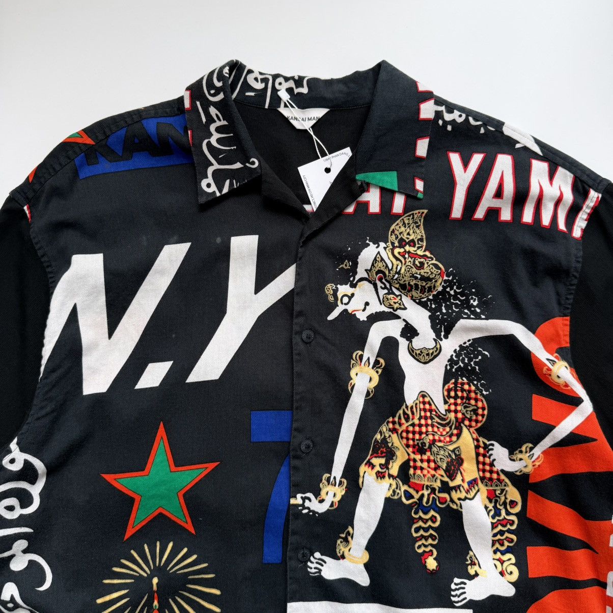 Kansai Yamamoto 1990s Kansai Man Urban Myth Graphic Open Collar Shirt Size US L / EU 52-54 / 3 - 3 Thumbnail