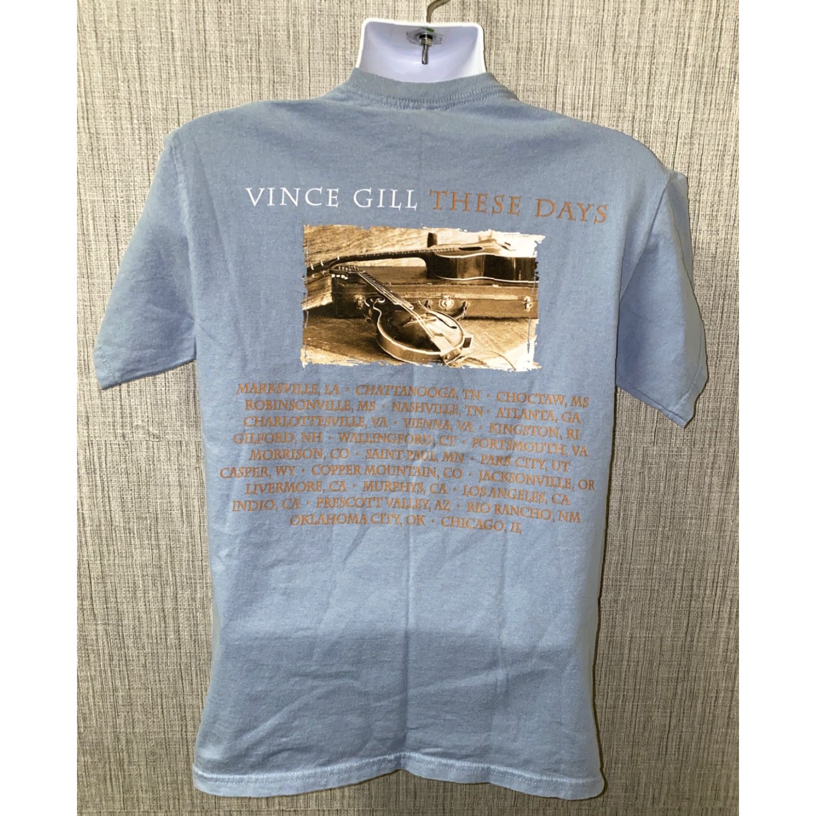 Vince Vince Gill Mens Blue Graphic Short Sleeve Tour T-Shirt Size M Size US M / EU 48-50 / 2 - 3 Thumbnail
