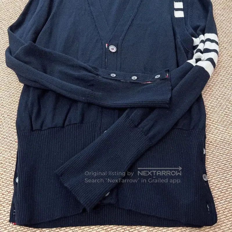 Thom Browne Thom Browne Navy Wool Cardigan for Men . Size US L / EU 52-54 / 3 - 3 Thumbnail