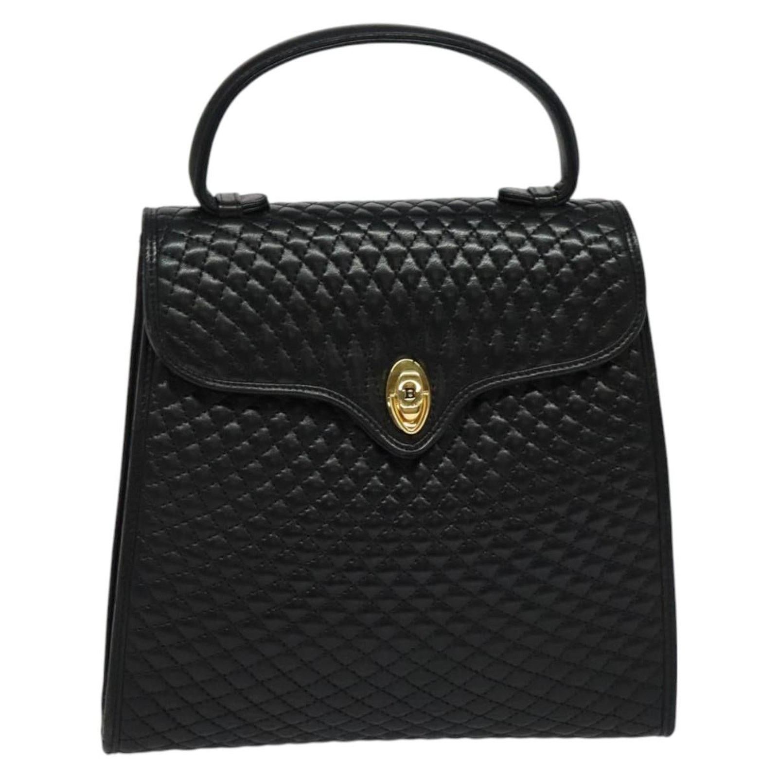 Bally Black Leather Quilted