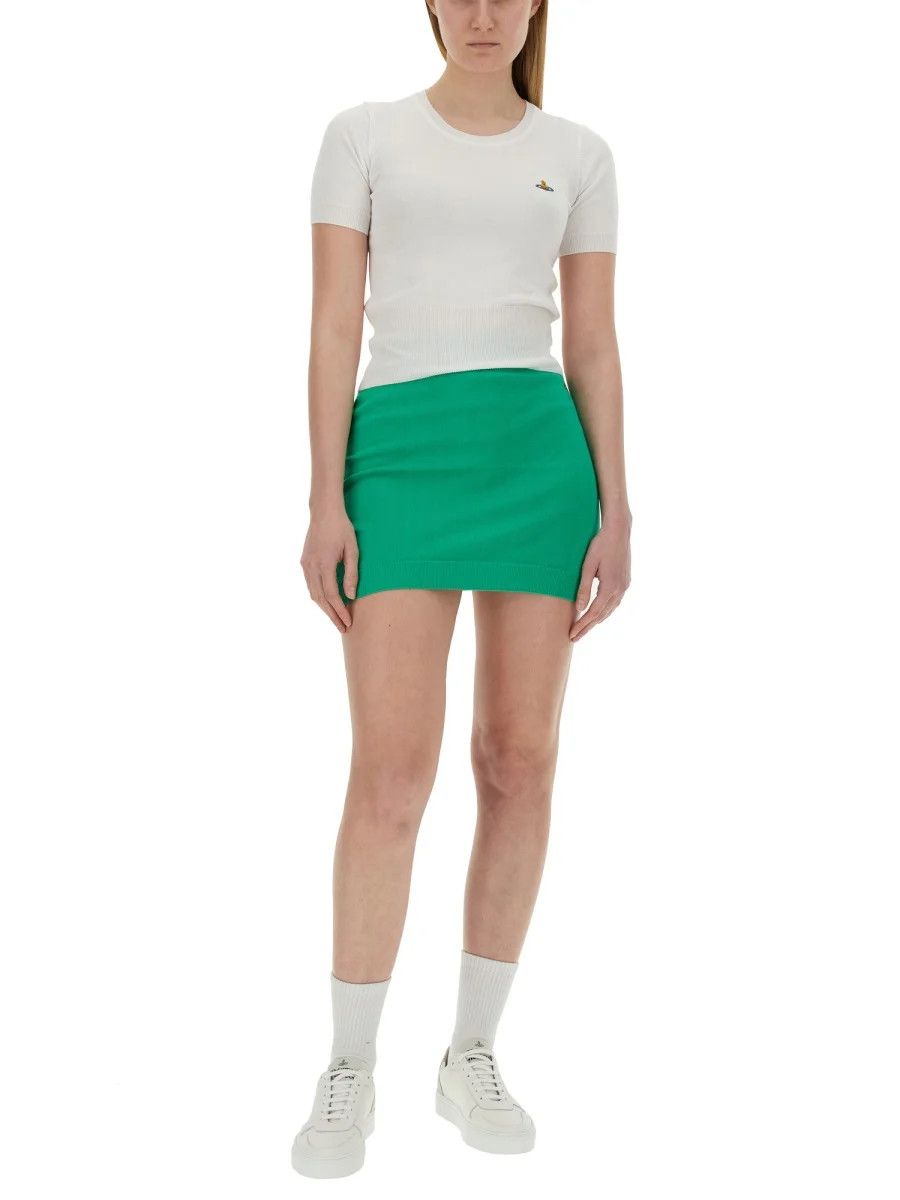 Vivienne Westwood o1s22i1n0924 Bea Short-Sleeve Sweater in White Size L / US 10 / IT 46 - 3 Thumbnail
