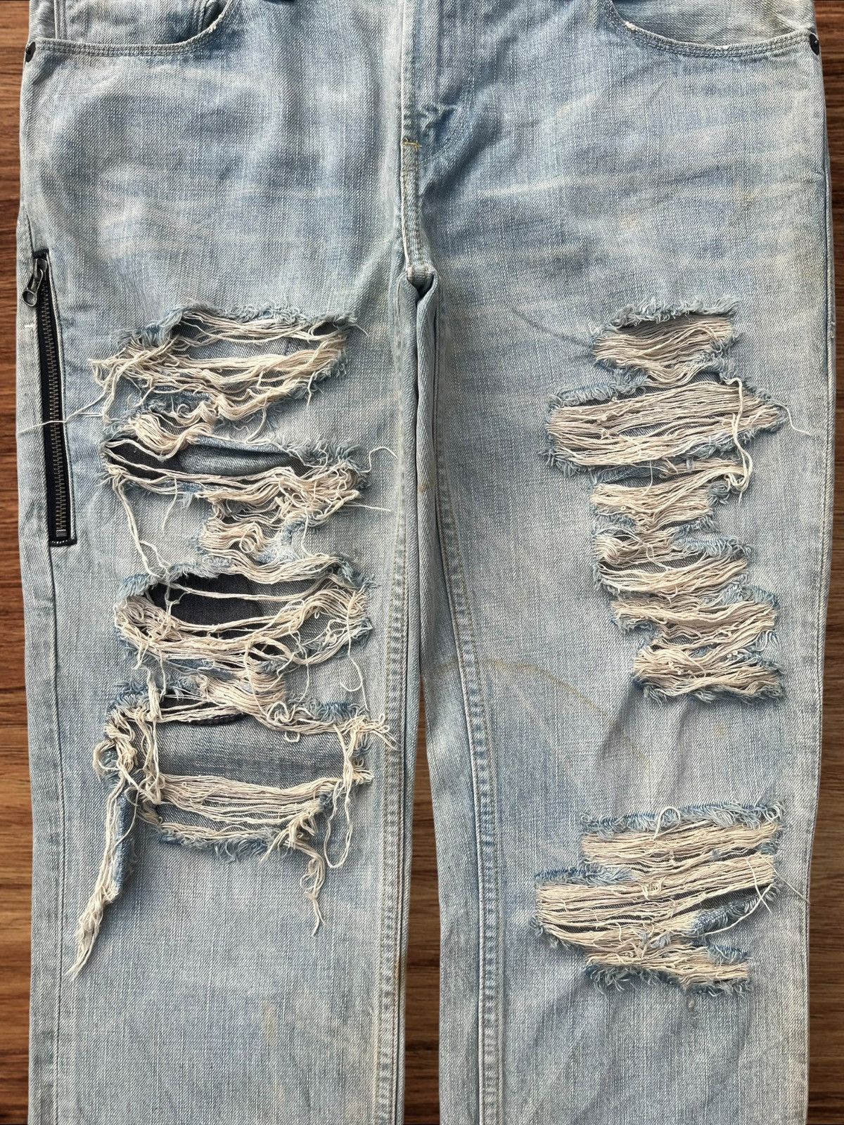 Levi's × Levi's Vintage Clothing Vintage Y2K Levi’s 511 Blue Washed Distressed Slim Fit Jeans Size US 32 / EU 48 - 6 Thumbnail