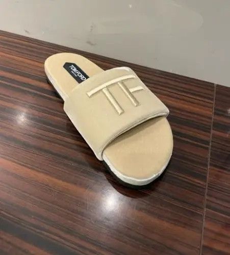 Tom Ford o1w1db11224 J1376T Velvet Slides in Beige Size US 9 / EU 42 - 5 Thumbnail