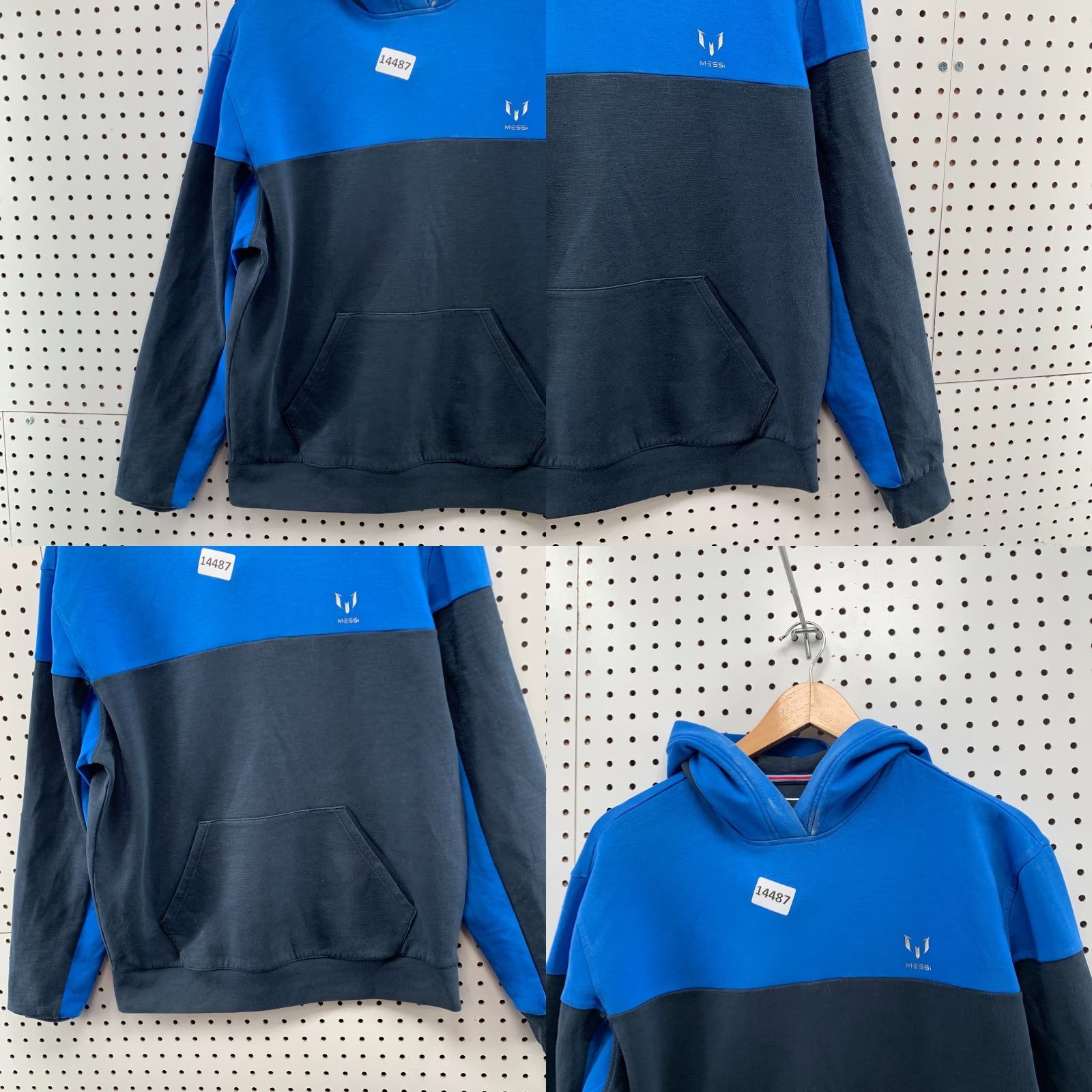 Vintage Messi Hoodie Shirt Long Sleeve Blue Hooded Sweatshirt Size S Mens Regular Pullover Cotton Polyester Fleece Zipper Size US S / EU 44-46 / 1 - 8 Thumbnail