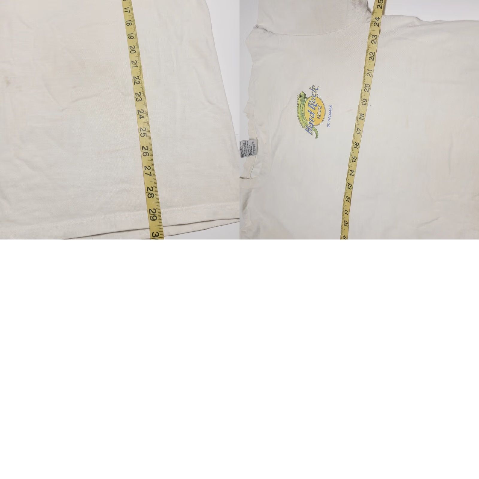 Hard Rock Cafe VINTAGE 90s Hard Rock Cafe St. Thomas T-Shirt Heavy White XL Iguana Sunset Mens Short Sleeve Distressed Size US XL / EU 56 / 4 - 8 Thumbnail