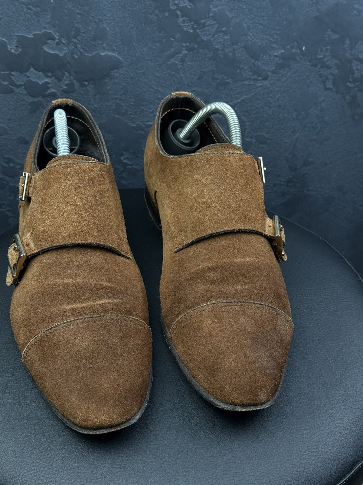Santoni SANTONI Suede Monk Double Monk Strap Loafer Mens Size 8 Size US 8 / EU 41 - 5 Thumbnail