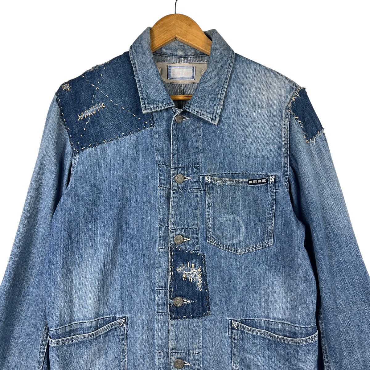 Blue Blue Japan 💥 Blue blue Japan Indigo Patchwork Sashiko Chore Jacket Size US M / EU 48-50 / 2 - 5 Thumbnail