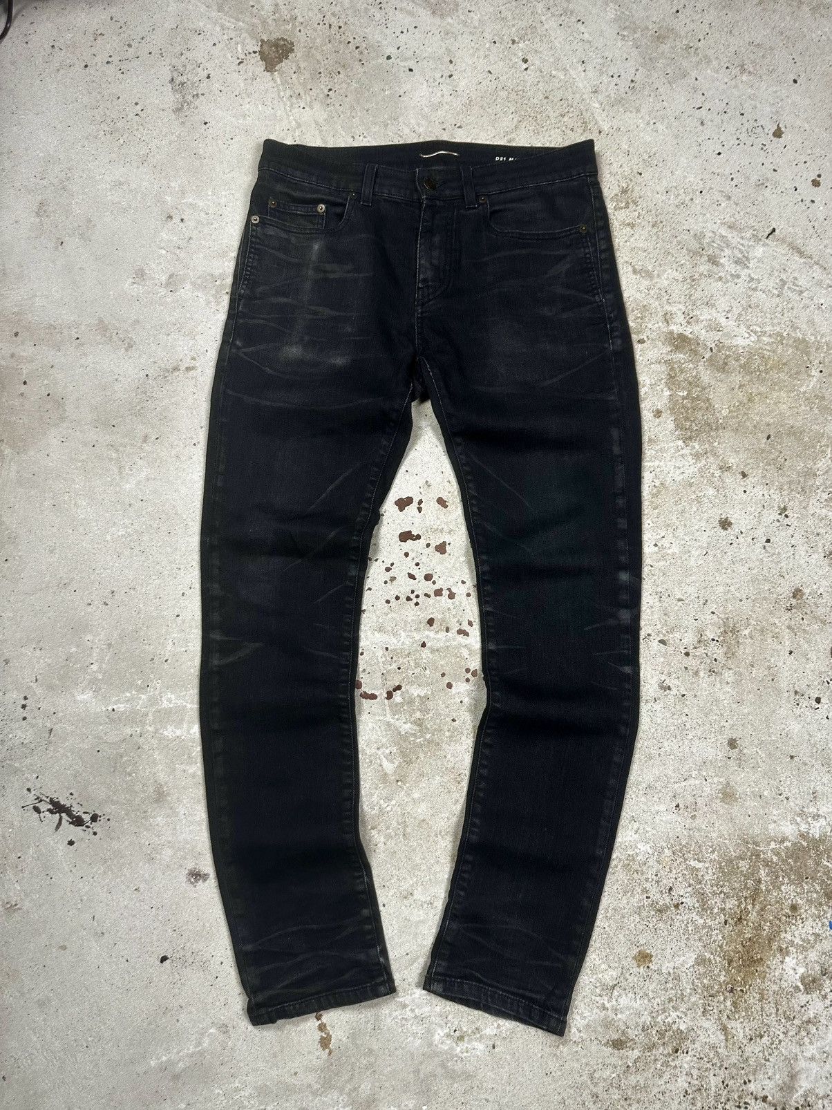 Saint Laurent Paris Saint Laurent Paris SS20 Black ‘D21’ Waxed Whiskers Skinny Size US 29 - 1 Thumbnail