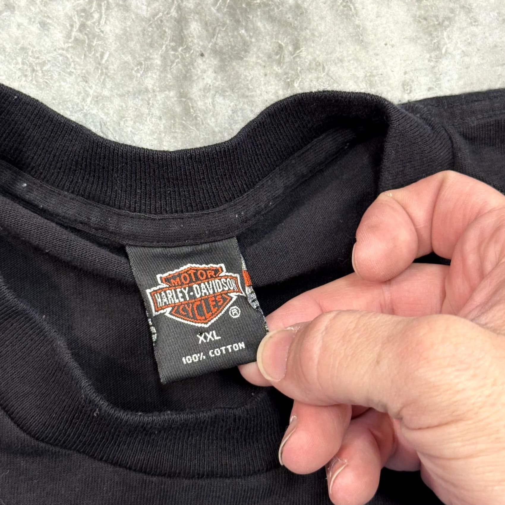 Harley Davidson VINTAGE Harley-Davidson Shirt Mens 2XL Black Barnett El Paso Texas Biker 90s Shirt Womens? Size US XXL / EU 58 / 5 - 3 Thumbnail