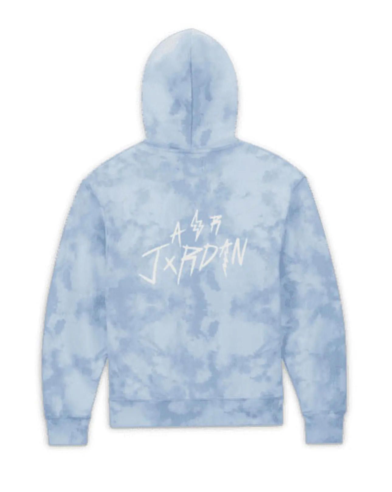 Nike RARE Jordan Men’s J Balvin Blue Tie-Dye Hoodie Sweater Size US XXL / EU 58 / 5 - 2 Thumbnail