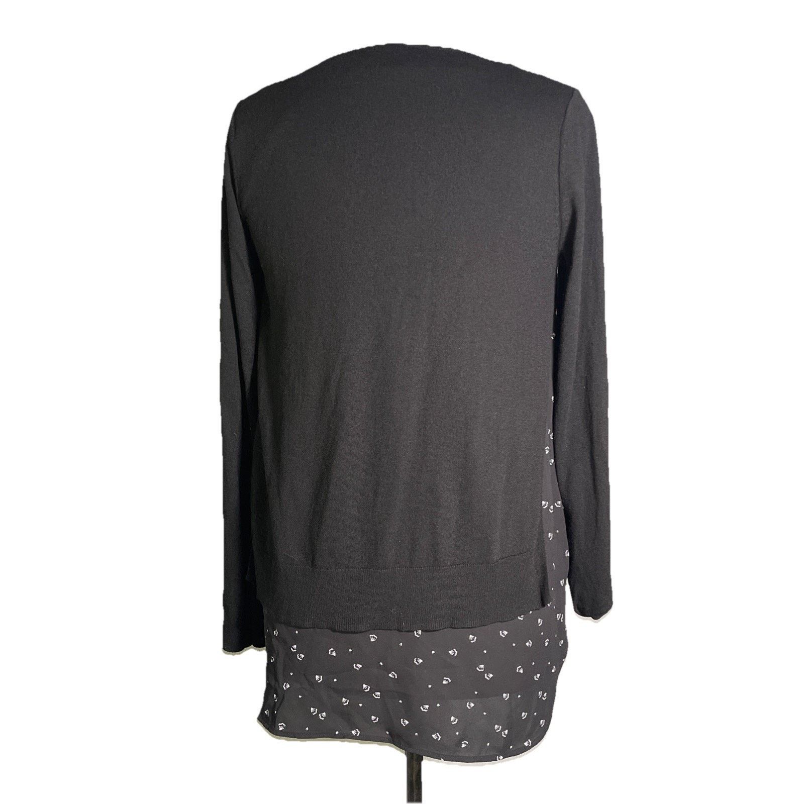 Loft LOFT Women’s Black Sweater SM with Tunic Top Under EUC Size S / US 4 / IT 40 - 6 Thumbnail