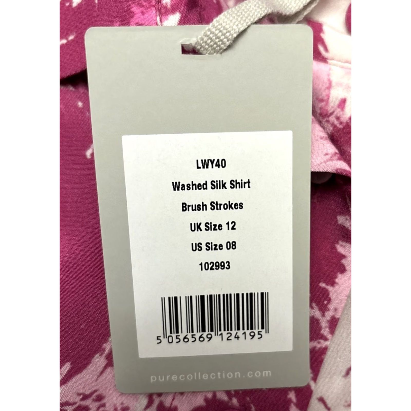 Vintage Pure Blouse Shirt Women 8 Pink Silk Button Collared Long Sleeve NWT 100% Silk L/S Blouse Size M / US 6-8 / IT 42-44 - 7 Thumbnail