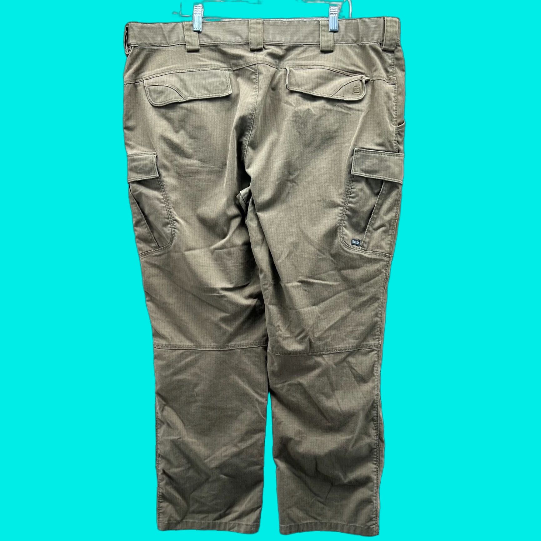 Vintage 5.11 Tactical Pants Mens 42x32 Khaki Cargo Ripstop Stryke Military Performance Cargo Pants Mens 42 Inseam 32 Green Cotton Canvas Button Pockets Size US 42 / EU 58 - 1 Thumbnail