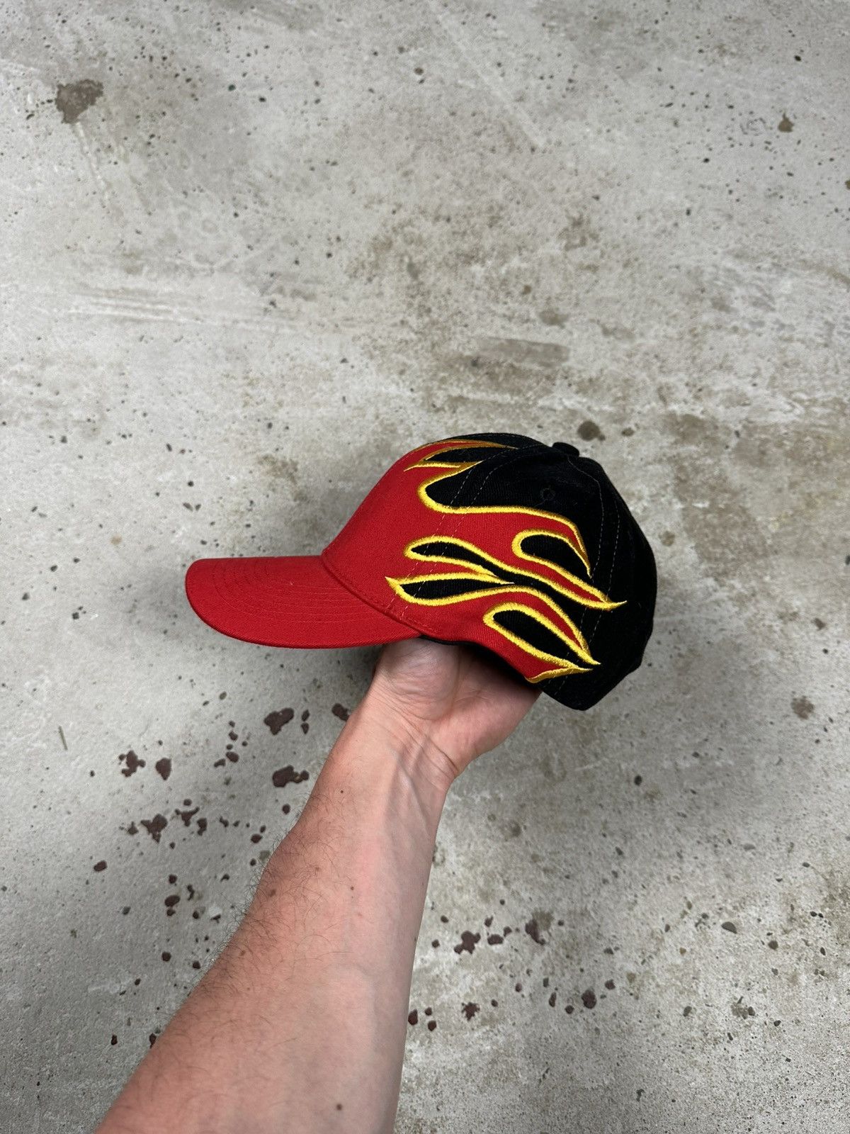 Japanese Brand Vintage Y2K Flame Red Black Racing Hat Cap Size ONE SIZE - 5 Thumbnail