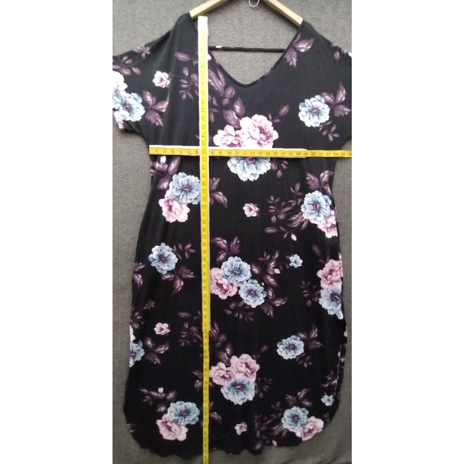 Vintage Nemidor Women's Casual Loose Pocket Long Dress Short Sleeve V-Neck Size 22 Size 40" / US 18 - 4 Thumbnail