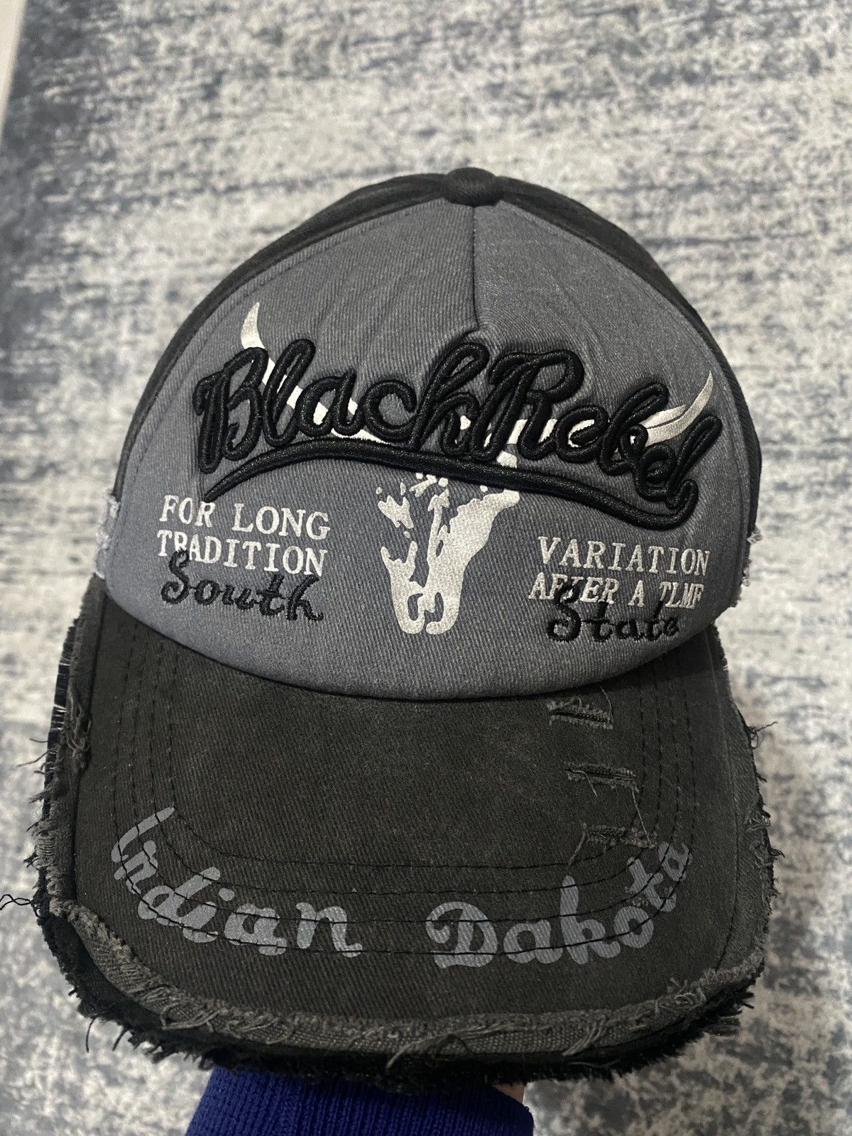 Cowboy Equipment × Vintage Black rabel Indian dakota distressed cap Size ONE SIZE - 1 Thumbnail