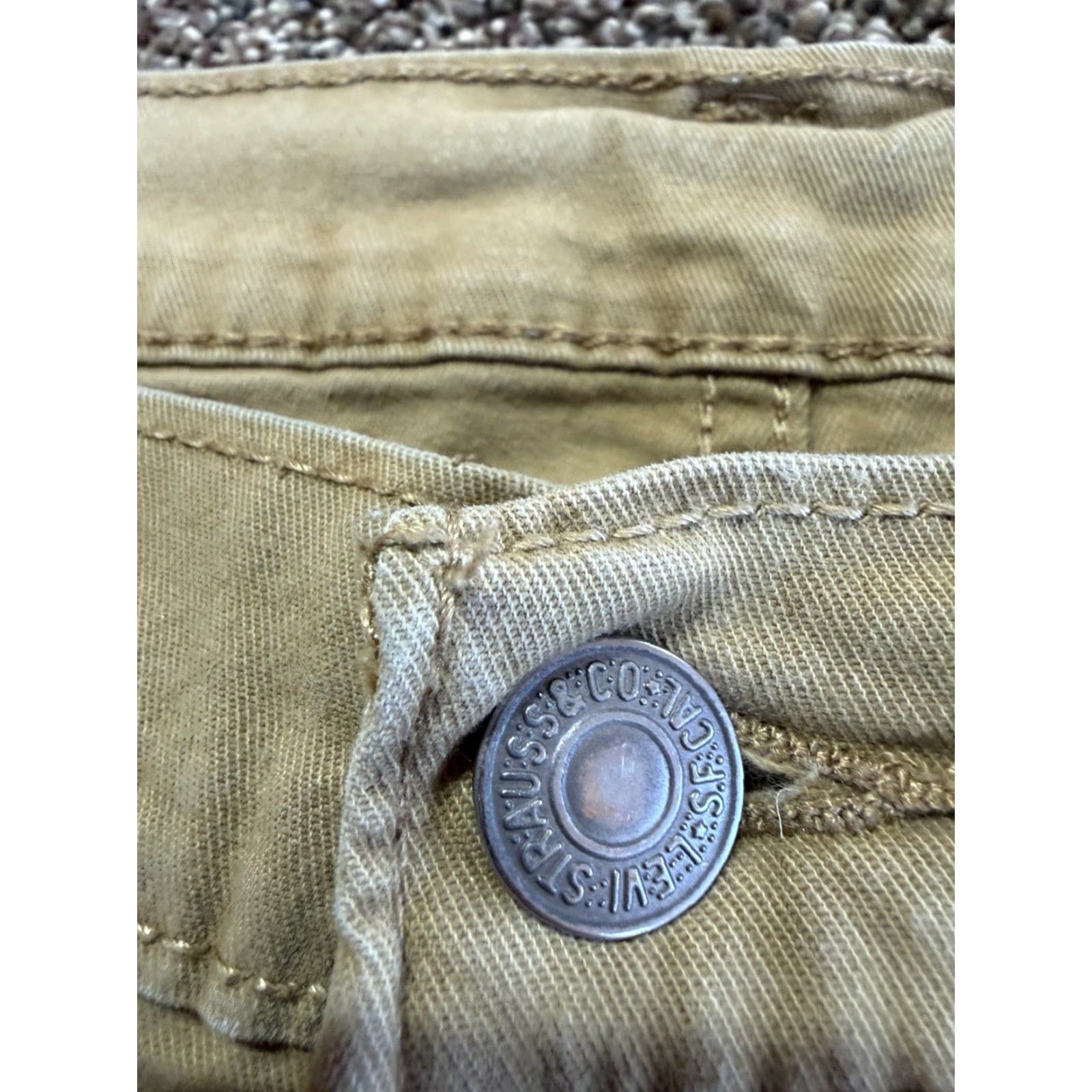 Levi's Levi’s 514 Straight Khakis Mens Pants 34 Beige Cotton Regular 34x30 Stretch Front Flat Front 5-Pocket Jeans Style Size US 34 / EU 50 - 4 Thumbnail