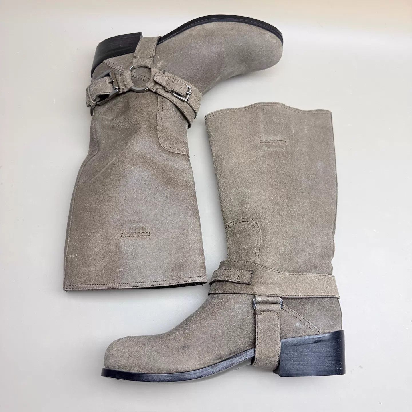 Dior Dior Dark Gray Suede Buckle Strap Short Boots EU37 Size US 6.5 / IT 36.5 - 5 Thumbnail