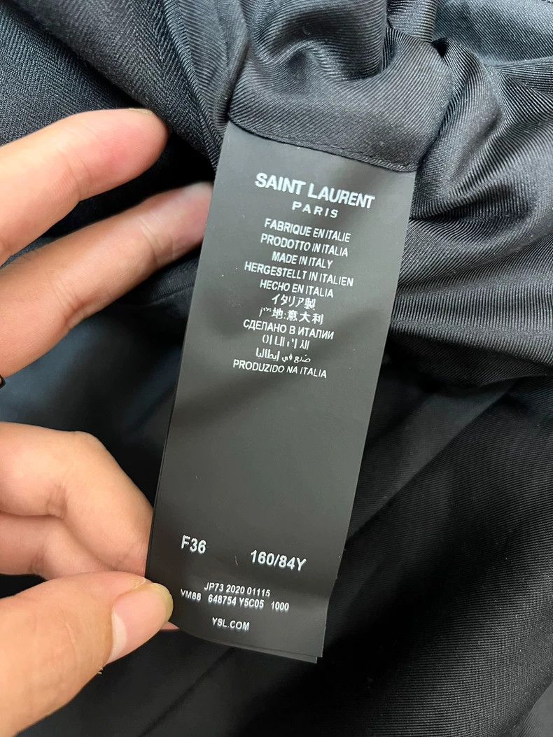 Saint Laurent Paris Saint laurent paris Black gun collar striped wool double-br Size XS / US 0-2 / IT 36-38 - 6 Thumbnail