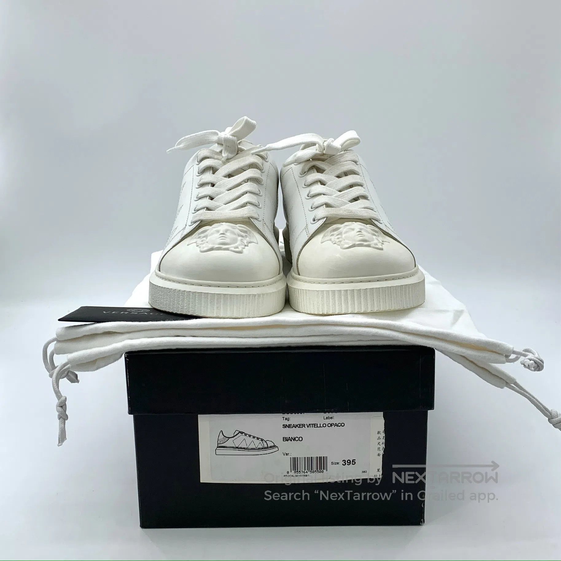 Versace Versace White Medusa Head Leather Lace-Up Casual Flat Loaf Size US 9 / IT 39 - 8 Thumbnail