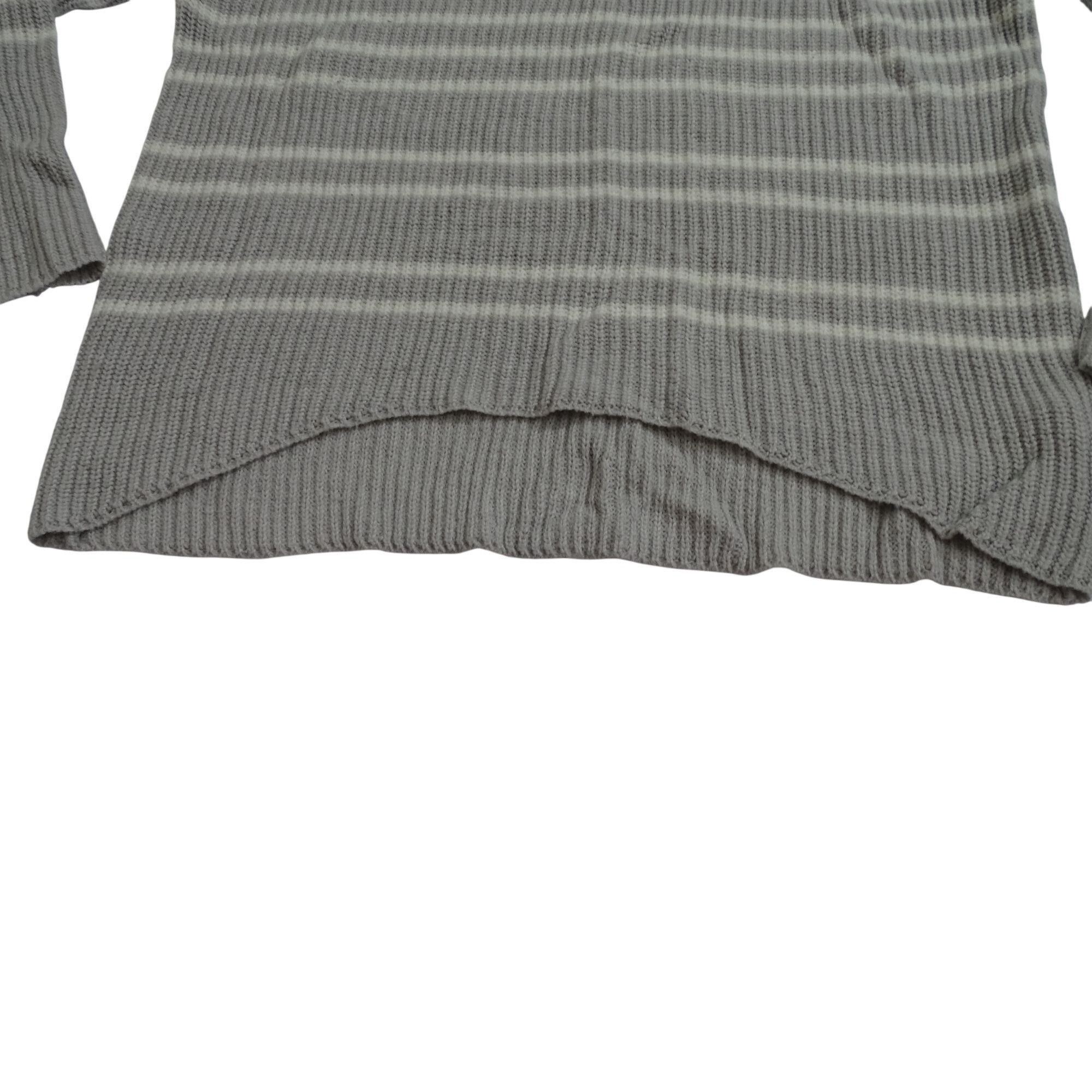 Other Moral Fiber Gray Stripe Acrylic Knit V-Neck Sweater Size XL Size XL / US 12-14 / IT 48-50 - 3 Thumbnail