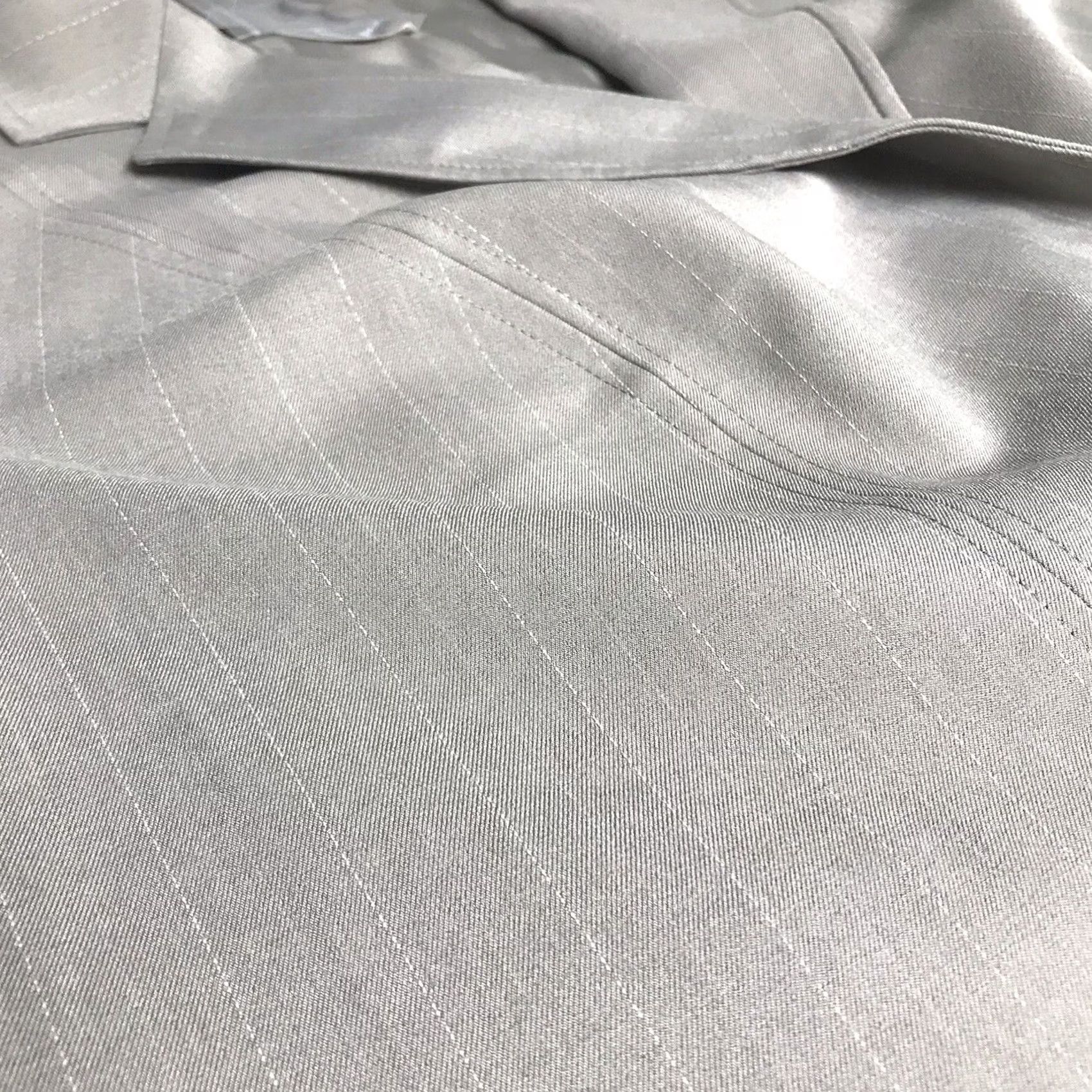 Vintage Lane Bryant Women Light Gray Striped Button-Up Career Blazer Jacket 26W 3X 3XL Plus Size Formal Workwear Jacket Mens Womens Girls Boys Size 4XL / US 24-26 - 4 Thumbnail