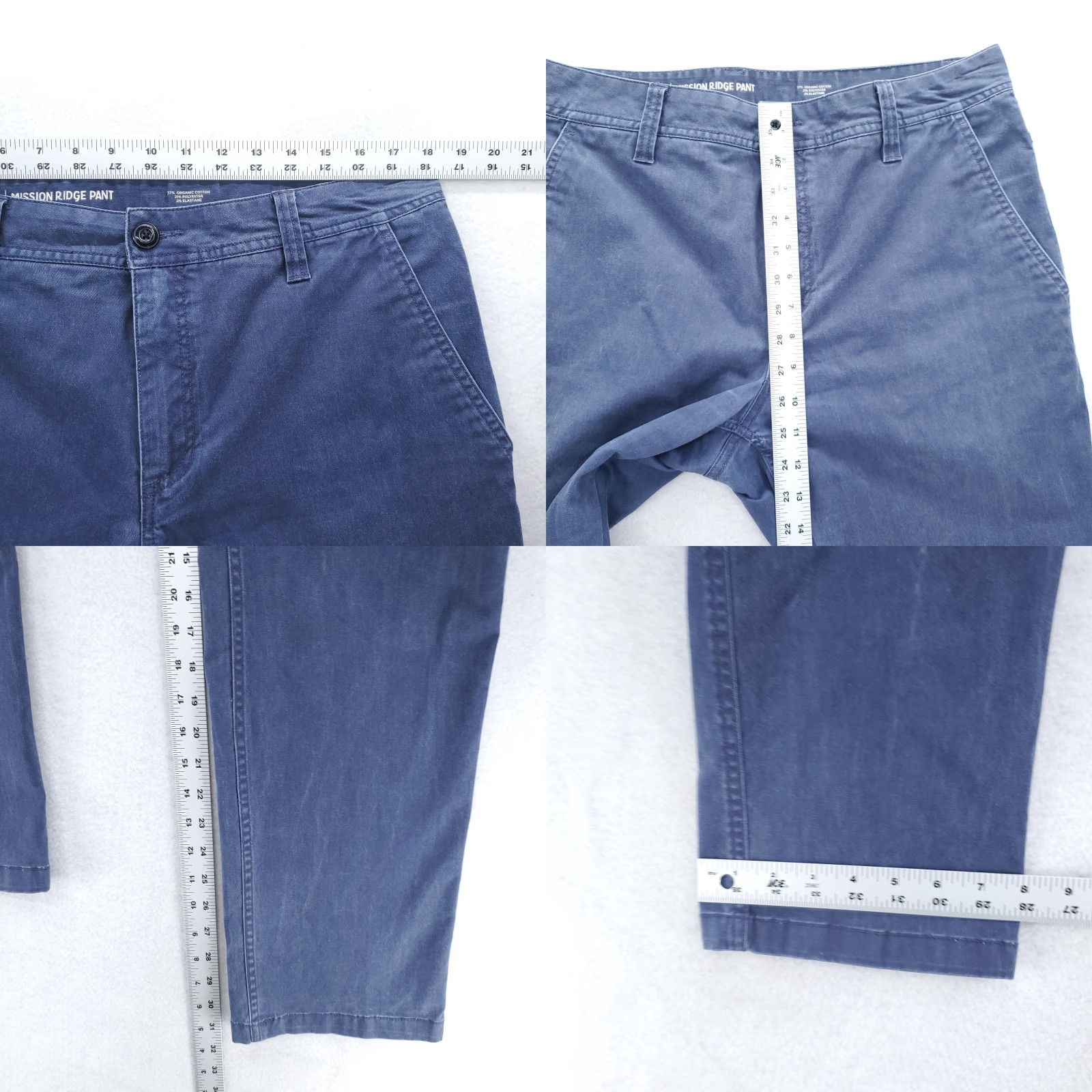 Toad&Co Toad&Co Mission Ridge Pants Mens 36x32 Blue Lean Fit Stretch Organic Cotton Pants Slim Front Pockets Casual Travel Workwear Mens Size US 36 / EU 52 - 8 Thumbnail