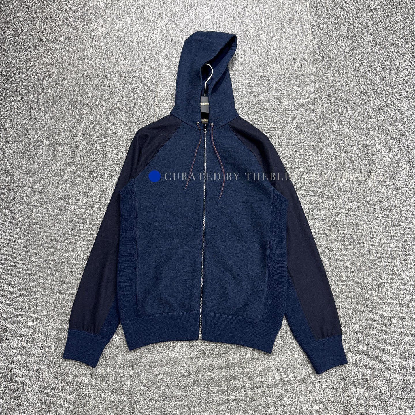 Loro Piana Blue Zip-Up Hoodie with Contrast Sleeves Size US XS / EU 42 / 0 - 1 Thumbnail